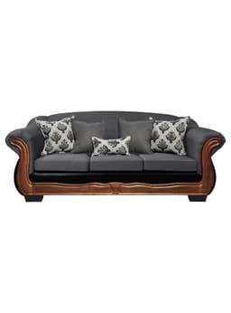 Sofa Con Resorte Estructural 4 Cuerpos Bufalo Chenille+PU X Gris
