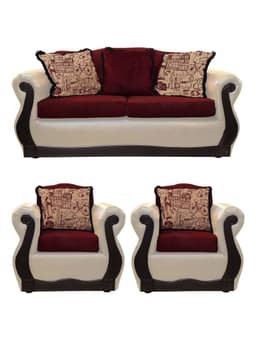 Living Con Resorte Estructural 5 Cuerpos 3+1+1 Gran Santi Class Crema