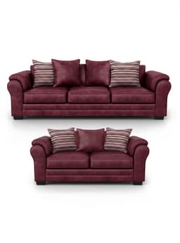 Living 7 Cuerpos 4+3 XL Con Resorte Estructural Grandon Envejecido Burdeo
