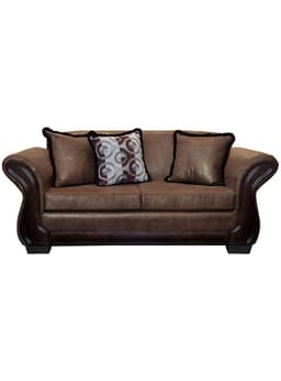 Sofa Con Resorte Estructural 3 Cuerpos Finis Envejecido Cafe Claro