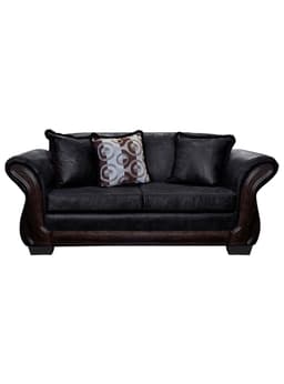 Sofa Con Resorte Estructural 3 Cuerpos Finis Envejecido Negro