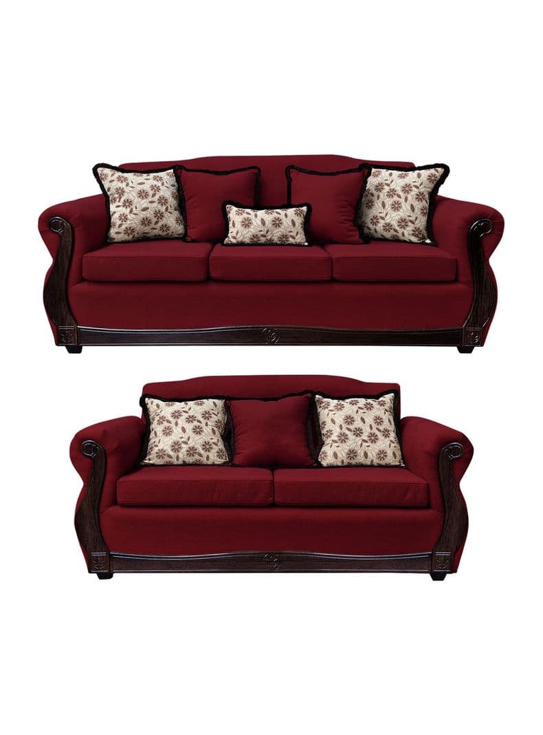 Living Con Resorte Estructural 7 Cuerpos 4+3 Gran Santi Chenille Rojo