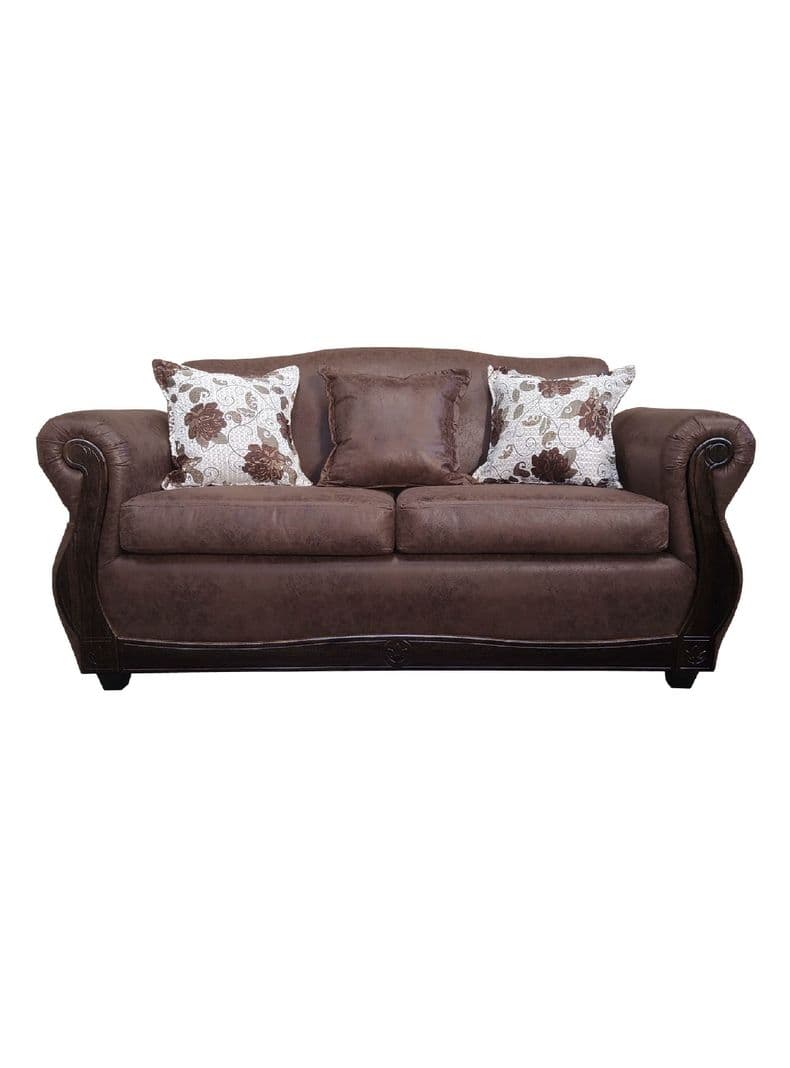 Sofa Con Resorte Estructural 3 Cuerpos Grand Santi Envejecido Camel