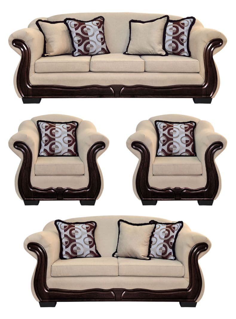 Living Con Resorte Estructural 9 Cuerpos Bufalo 4+3+1+1 Chenille Beige
