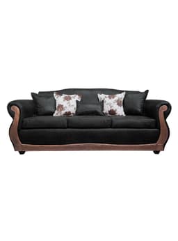 Sofa Con Resorte Estructural 4 Cuerpos Grand Santi Envejecido X Negro