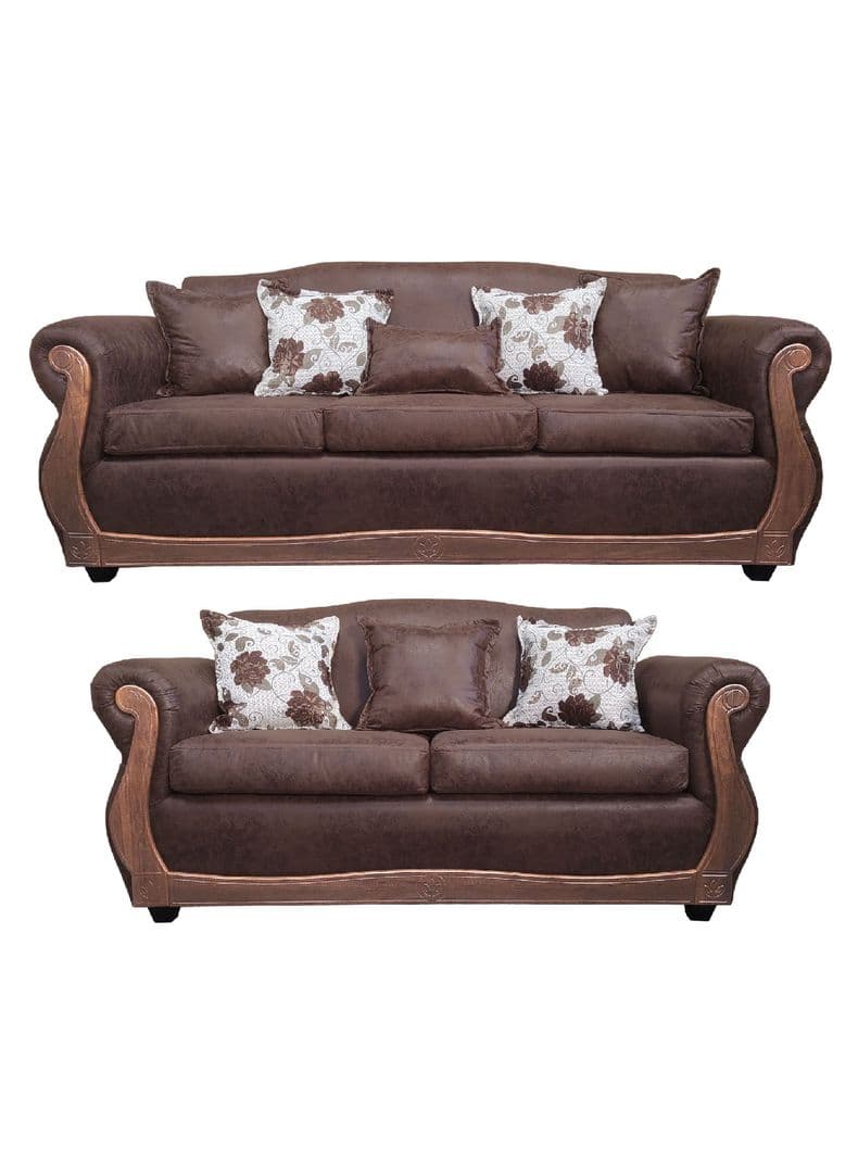 Living Con Resorte Estructural 7 Cuerpos 4+3 Grand Santi Envejecido X Cafe Oscuro