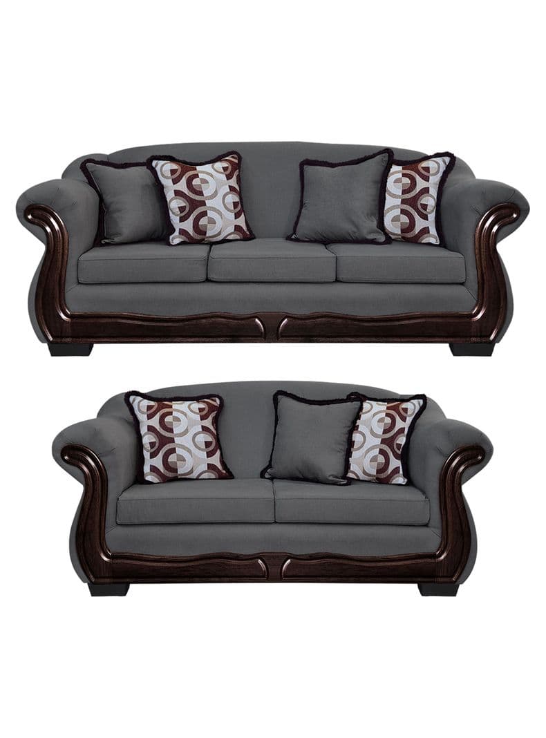 Living Con Resorte Estructural 7 Cuerpos Bufalo 4+3 Chenille Gris