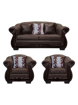 Living Con Resorte Estructural 5 Personas Bufalo 3+1+1 Envejecido Cafe Oscuro