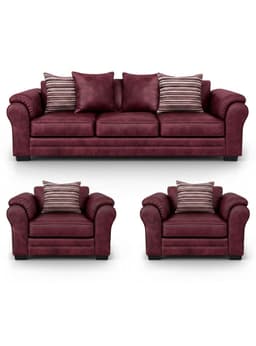 Living 6 Cuerpos 4+1+1 XL Con Resorte Estructural Grandon Envejecido Burdeo