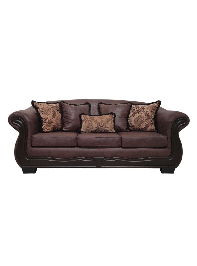 Sofa Con Resorte Estructural 4 Cuerpos Grand Bufalo Envejecido Version PREMIUM Camel