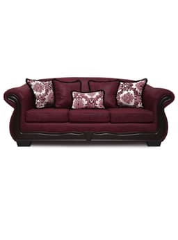 Sofa Con Resorte Estructural 4 Cuerpos Grand Bufalo Envejecido Version PREMIUM Burdeo