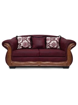 Sofa Con Resorte Estructural 3 Cuerpos Grand Bufalo Envejecido Burdeo Version PREMIUM