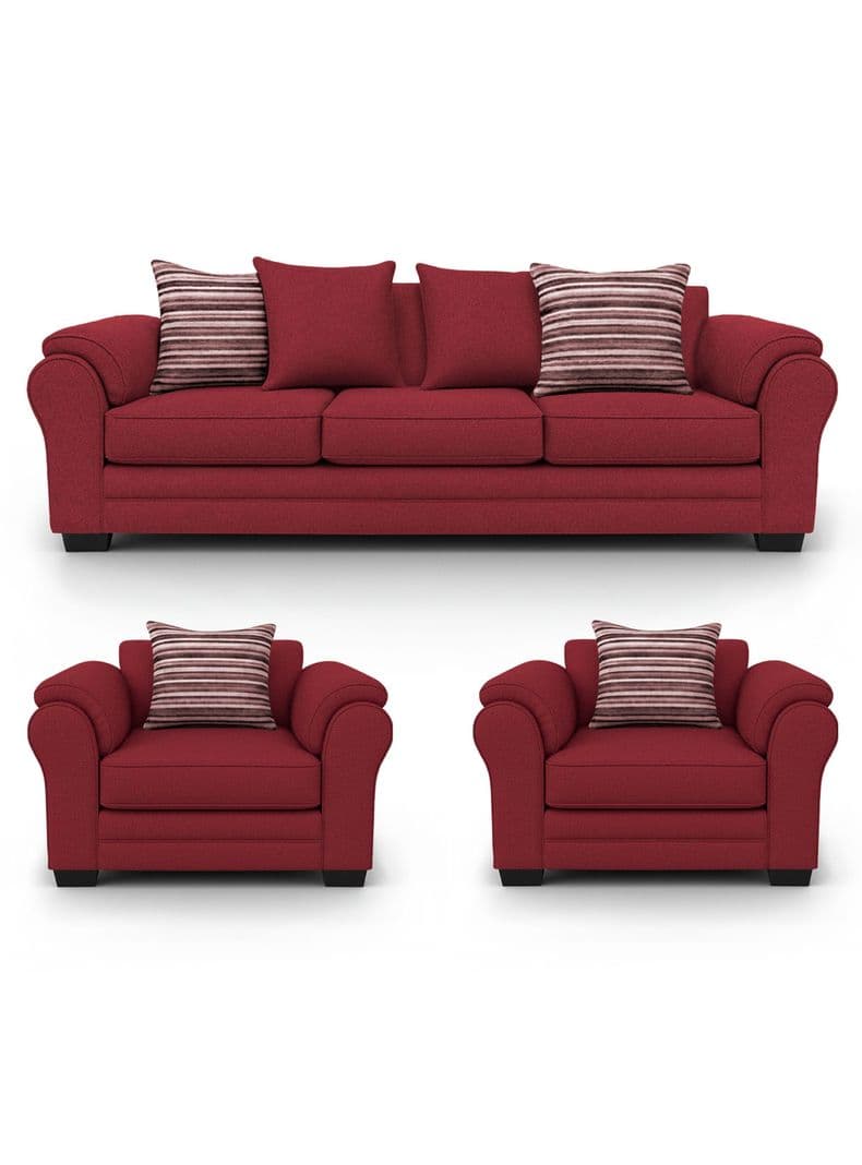 Living 6 Cuerpos 4+1+1 XL Con Resorte Estructural Grandon Chenille Rojo