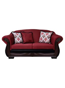 Sofa Con Resorte Estructural 3 Cuerpos Bufalo Chenille+PU Rojo