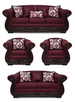Living Con Resorte Estructural 9 Cuerpos 4+3+1+1 Grand Bufalo Envejecido Burdeo Version PREMIUM