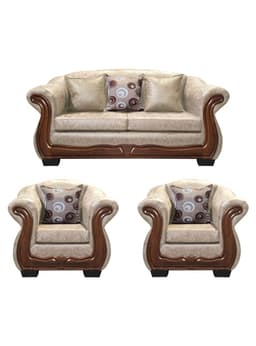 Living Con Resorte Estructural 5 Personas Bufalo 3+1+1 Envejecido X Beige