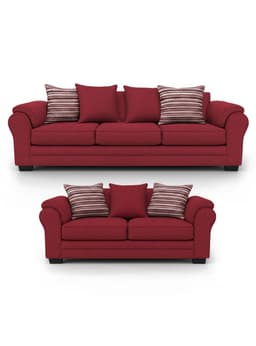 Living 7 Cuerpos 4+3 XL Con Resorte Estructural Grandon Chenille Rojo