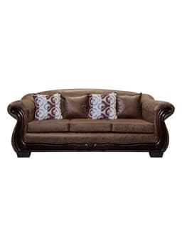 Sofa Con Resorte Estructural 4 Cuerpos Bufalo Envejecido Cafe Claro