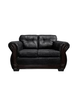 Sofa Con Respaldo Confortable 2 Personas Taurus Envejecido Negro