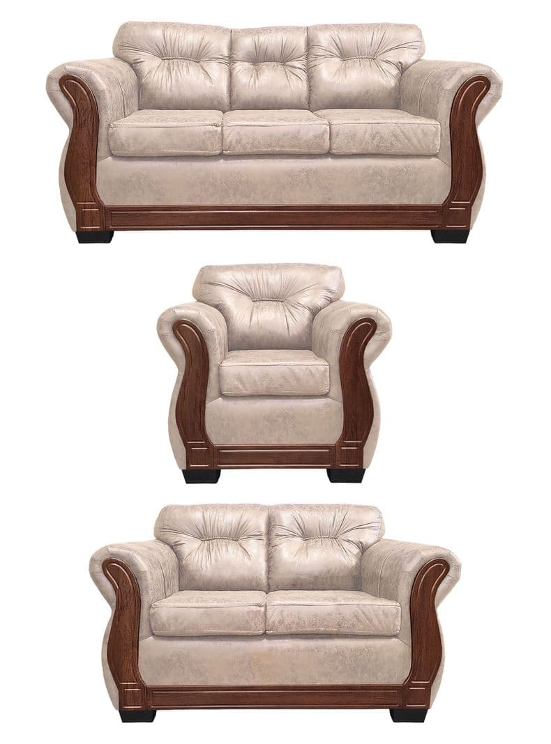 Living Con Respaldo Confortable 6 Personas Taurus 3+2+1 Envejecido X Beige