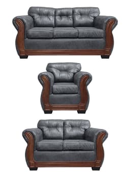 Living Con Respaldo Confortable 6 Personas Taurus 3+2+1 Envejecido X Gris