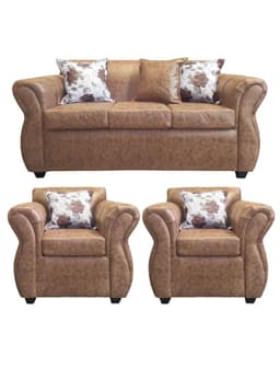 Living Con Resorte Estructural 5 Cuerpos 3+1+1 York Envejecido Terracota