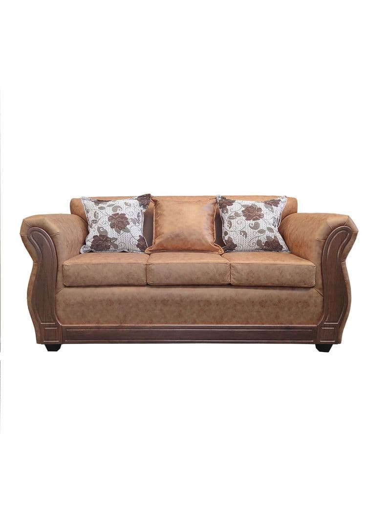 Sofa Con Resorte Estructural 3 Cuerpos Eleonor Envejecido X Terracota