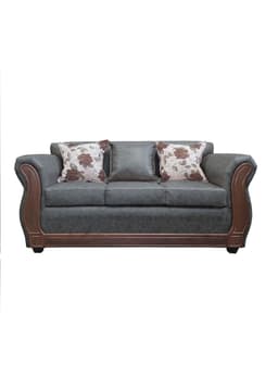 Sofa Con Resorte Estructural 3 Cuerpos Eleonor Envejecido X Gris Oscuro