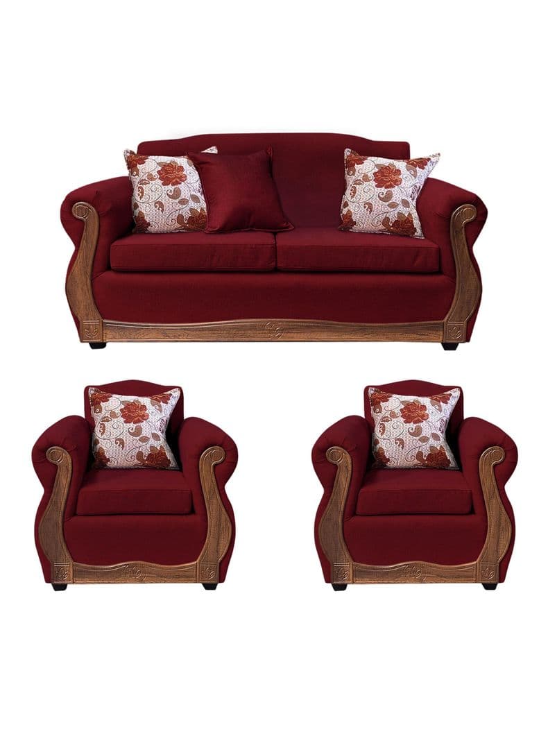 Living Con Resorte Estructural 5 Cuerpos 3+1+1 Gran Santi Chenille X Rojo