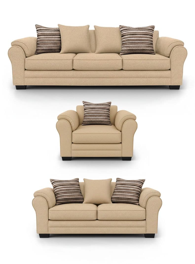 Living 8 Cuerpos 4+3+1 XL Con Resorte Estructural Grandon Chenille Beige