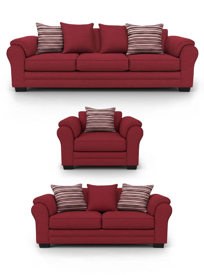 Living 8 Cuerpos 4+3+1 XL Con Resorte Estructural Grandon Chenille Rojo
