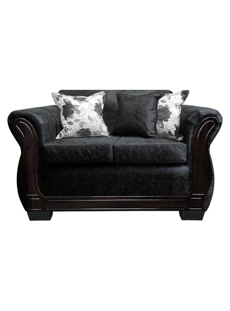Sofa Con Resorte Estructural 2 Cuerpos Lisbon Envejecido Negro