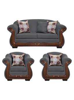 Living Con Resorte Estructural 5 Cuerpos Bufalo 3+1+1 Chenille X Gris