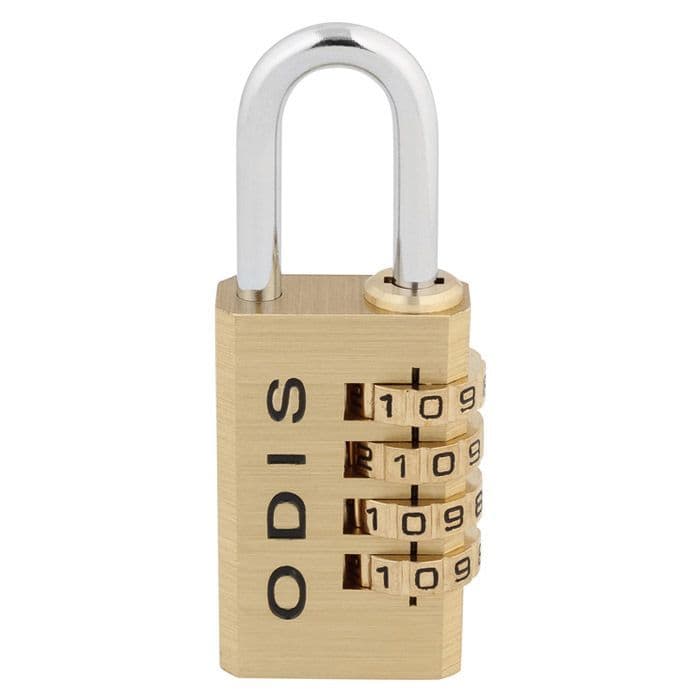 Candado Combinacion Odis 37mm 4 Diales Maleta Casillero Dorado