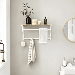 Perchero de Pared Multiusos Vicente | Estante y Colgador Blanco