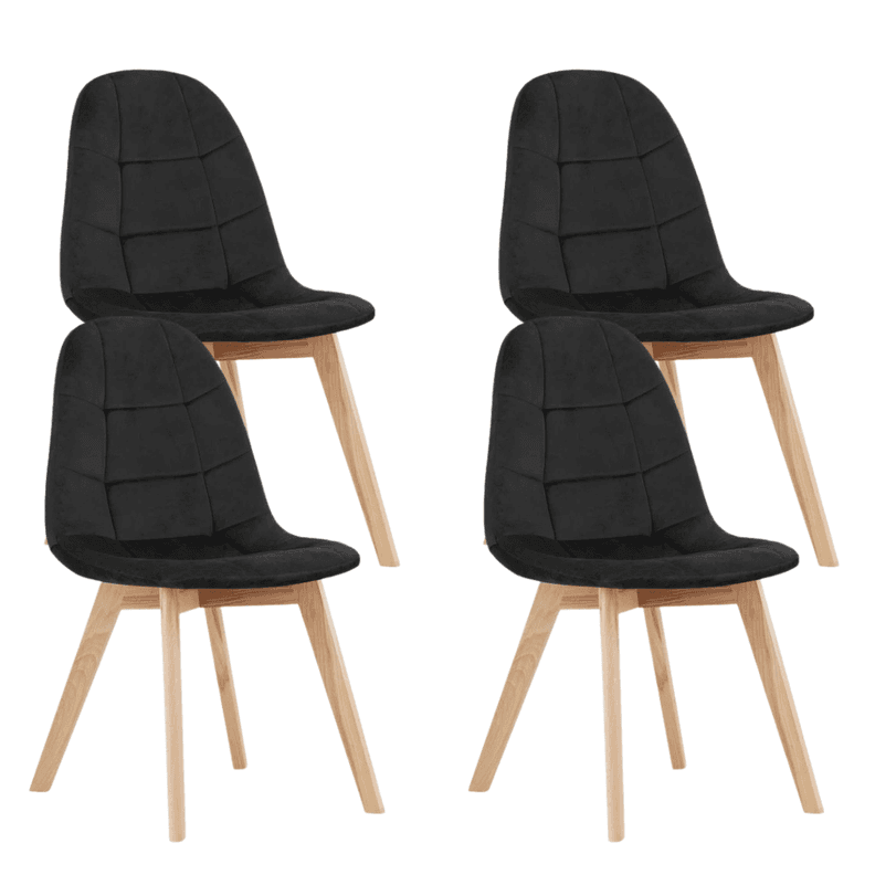Pack 4 Sillas Vorak Negro | Diseno Elegante y Comodo para tu Hogar