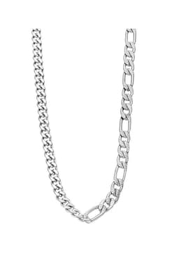 Collar Ls2303-1/1 Lotus Style Hombre Men In Black Plateado Metalico