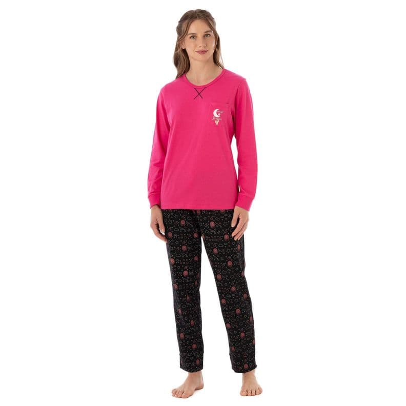 BECKIL COD 1783 PIJAMA ALGODON , PANTALON ESTAMPADO Fucsia S