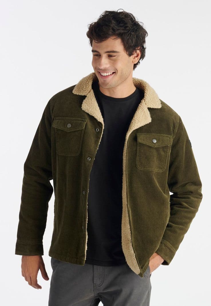 Chaqueta Corduroy Casual Olive Verde S