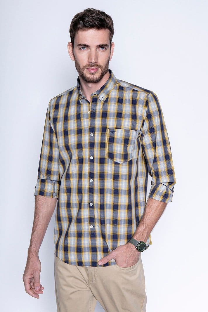 Camisa Cuadro Chicago F Mustard Amarillo S