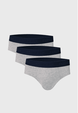 Tripack Slip Gris Dk Grey Melange S