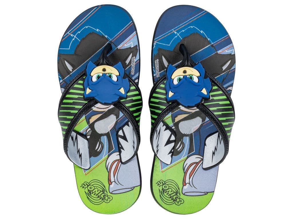 Sandalia Infantil Negro/Verde Sonic Way Ipanema 30 31