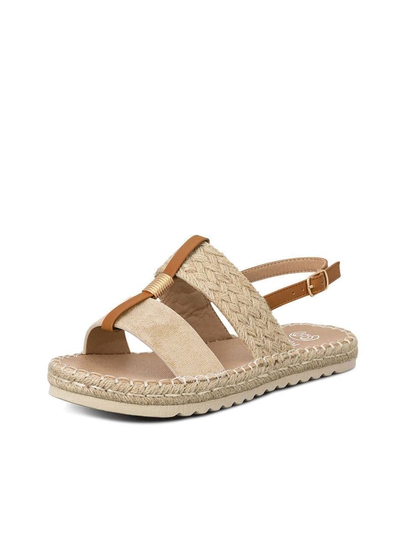 Sandalia Casual De Moda Plana Mujer Weide QIU362 Beige CL 35