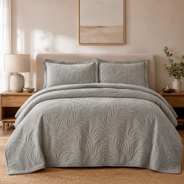 Quilt Liso Velvet Ibiza Gris Superking