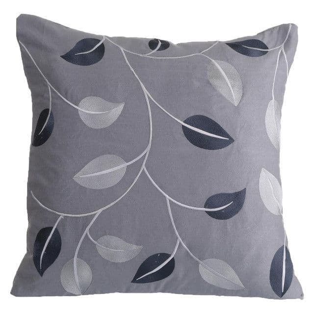 Cojin Decorativo Hojas Gris Gris Degradado