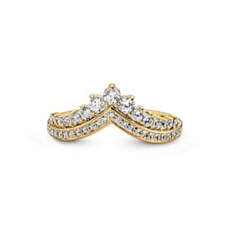 Anillo Shine Brillante Deseo Tiara Atemporal Dorado 50