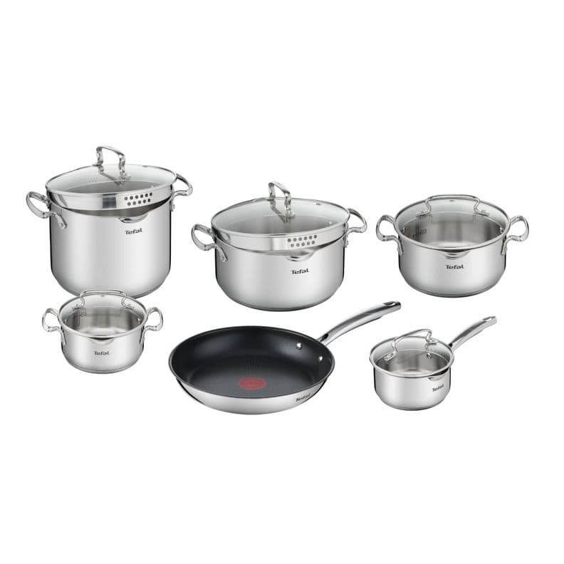 Bateria de cocina Acero Inoxidable Duetto 11 Piezas Tefal Gris