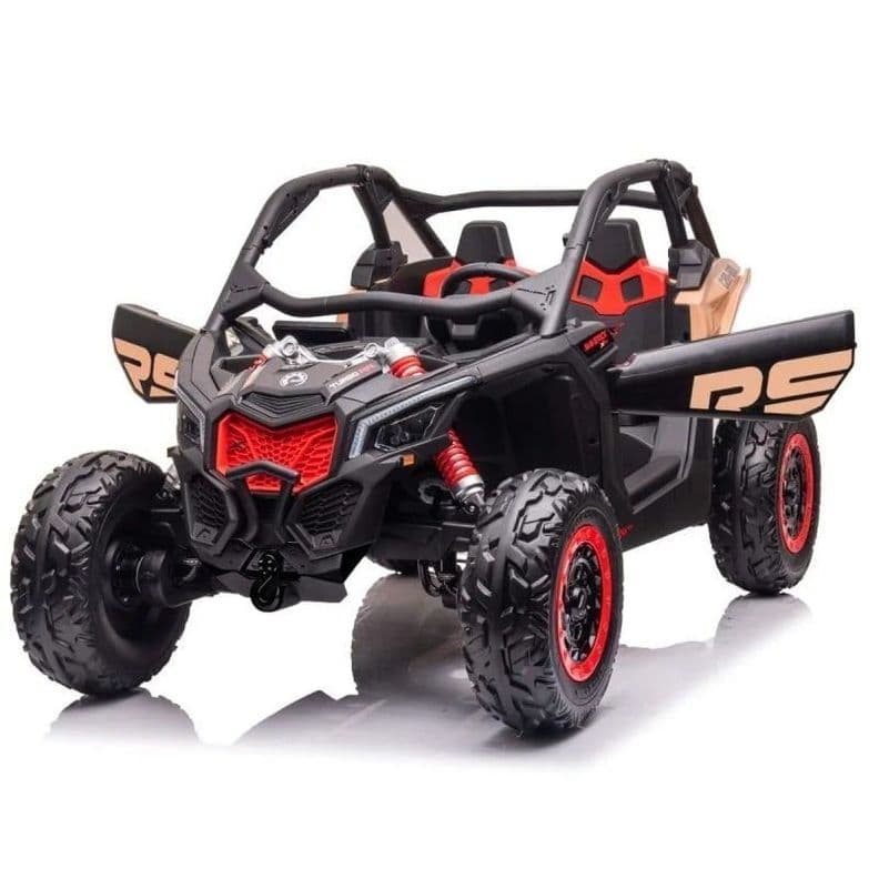 Can-Am Maverick XXL 24 Volt 2 Asientos Ecocuero y Ruedas de goma Cafe 10 anos