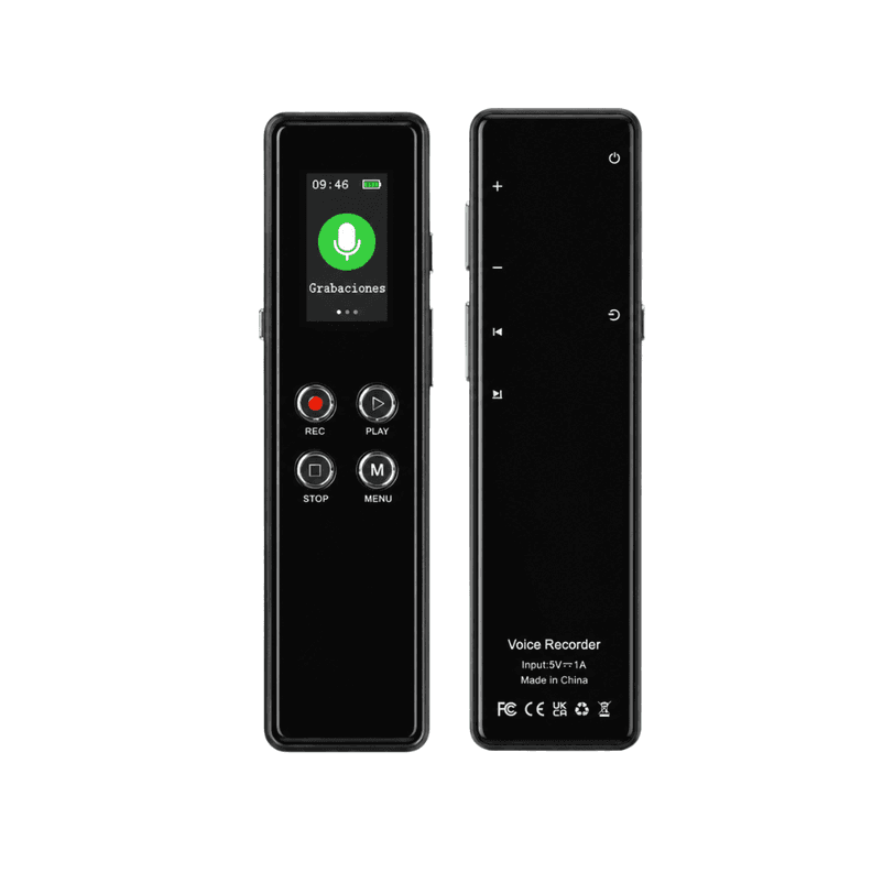 Grabador De Voz Digital Profesional 64 Gb Metalico Usb C Negro