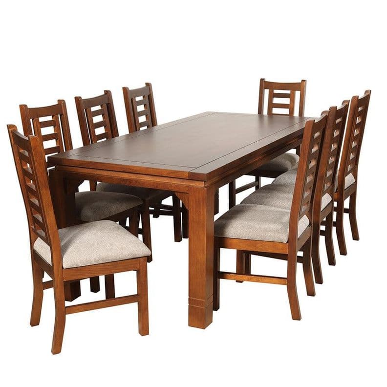 Juego Comedor Pascal 8 sillas Madera color Miel 92x200cm